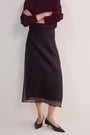 Odette Silk Organza Skirt - Aubergine