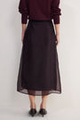 Odette Silk Organza Skirt - Aubergine