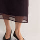Odette Silk Organza Skirt - Aubergine