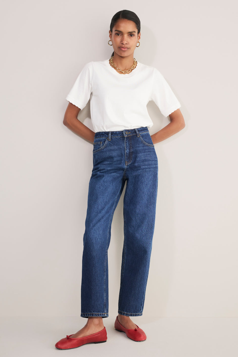 Olivia Straight Leg Jean - Dark Mid Wash