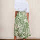 Ophelie Cotton Skirt - Green/Ecru