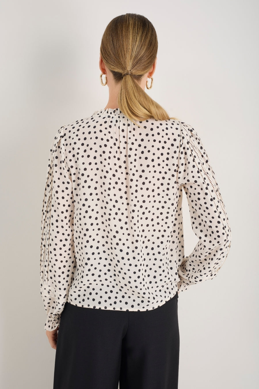 Otti Silk Blouse - Ivory Inky Spot