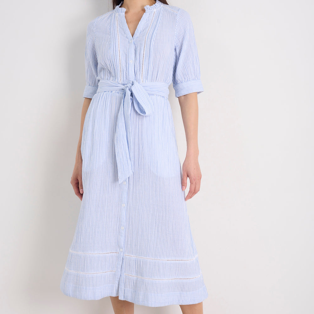 Otti Midi Dress - Sky Blue/White Stripe