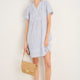 Otti Short Dress - Blue/Ivory Stripe