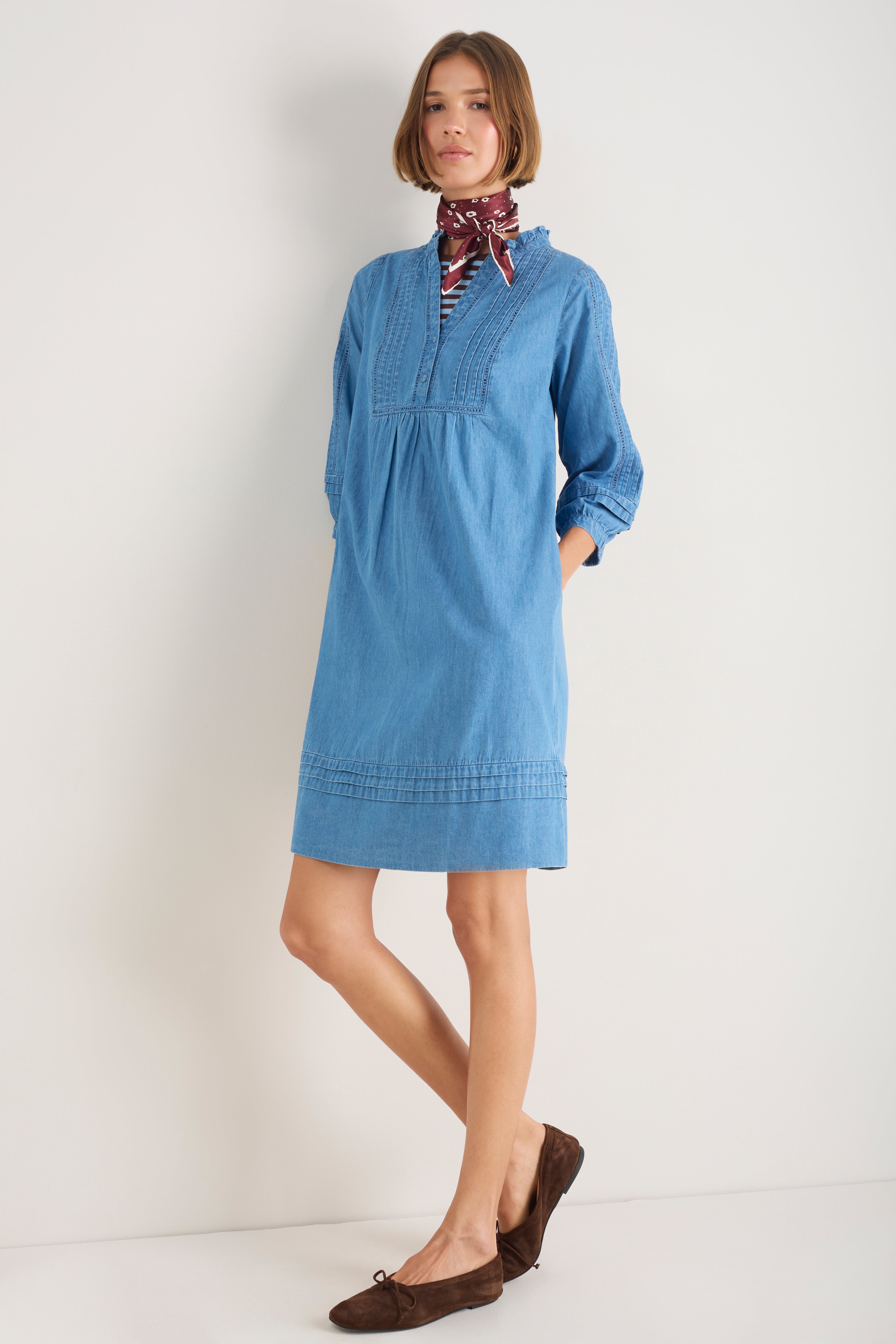 Otti Short Dress - Chambray