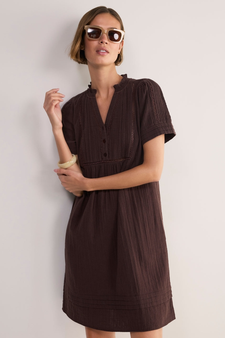 Otti Short Dress - Cocoa