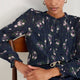 Otti Silk Blend Blouse - Midnight Spaced Floral