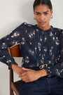 Otti Silk Blend Blouse - Midnight Spaced Floral