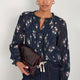 Otti Silk Blend Blouse - Midnight Spaced Floral