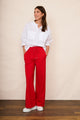 Penny Ponte Wide Leg Trouser - Cherry Red