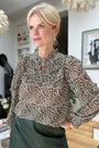 Polly Frill Blouse - Leopard Geo