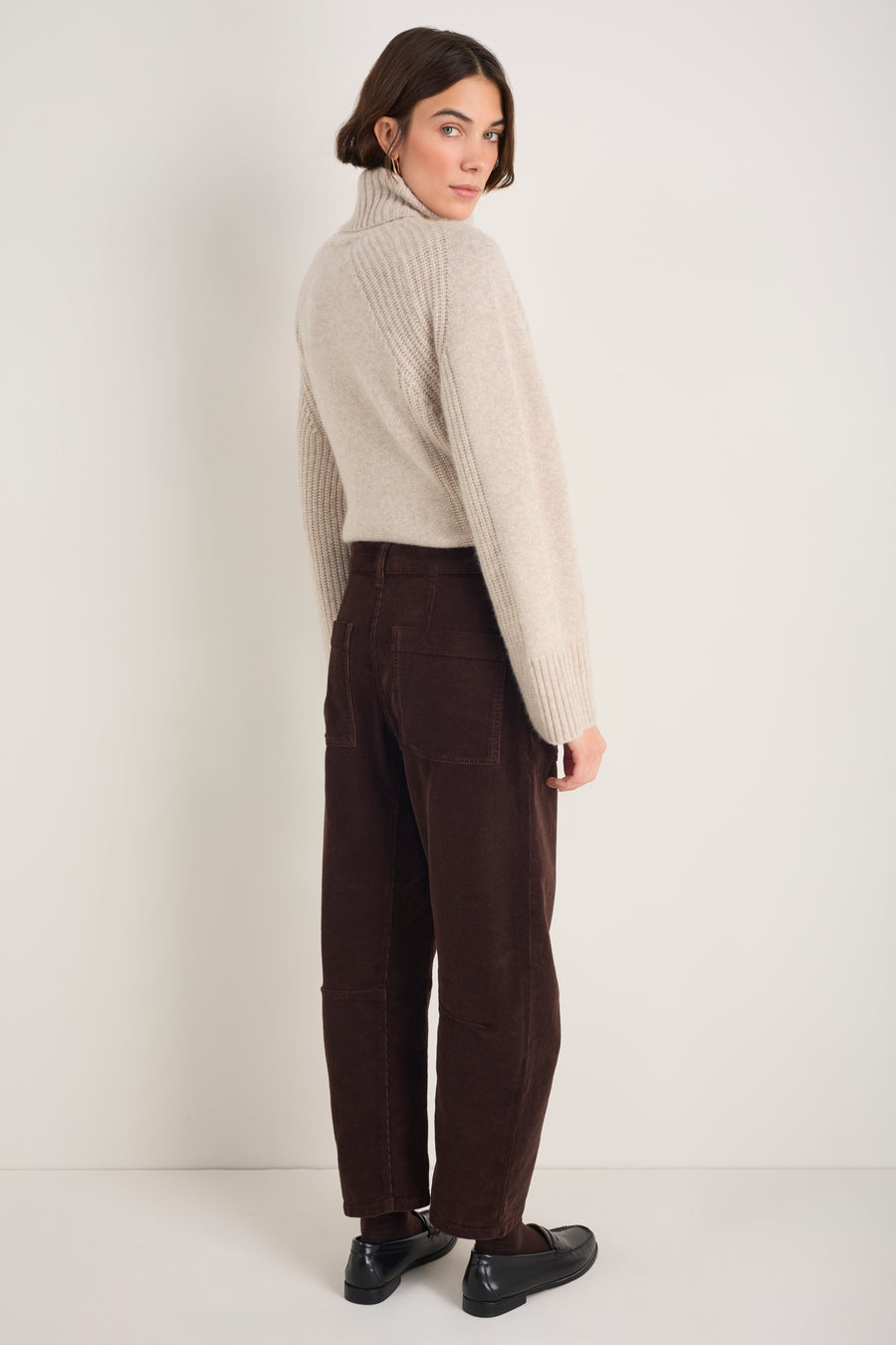 Paloma Horseshoe Pin Cord Trouser - Cocoa