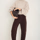 Paloma Horseshoe Pin Cord Trouser - Cocoa