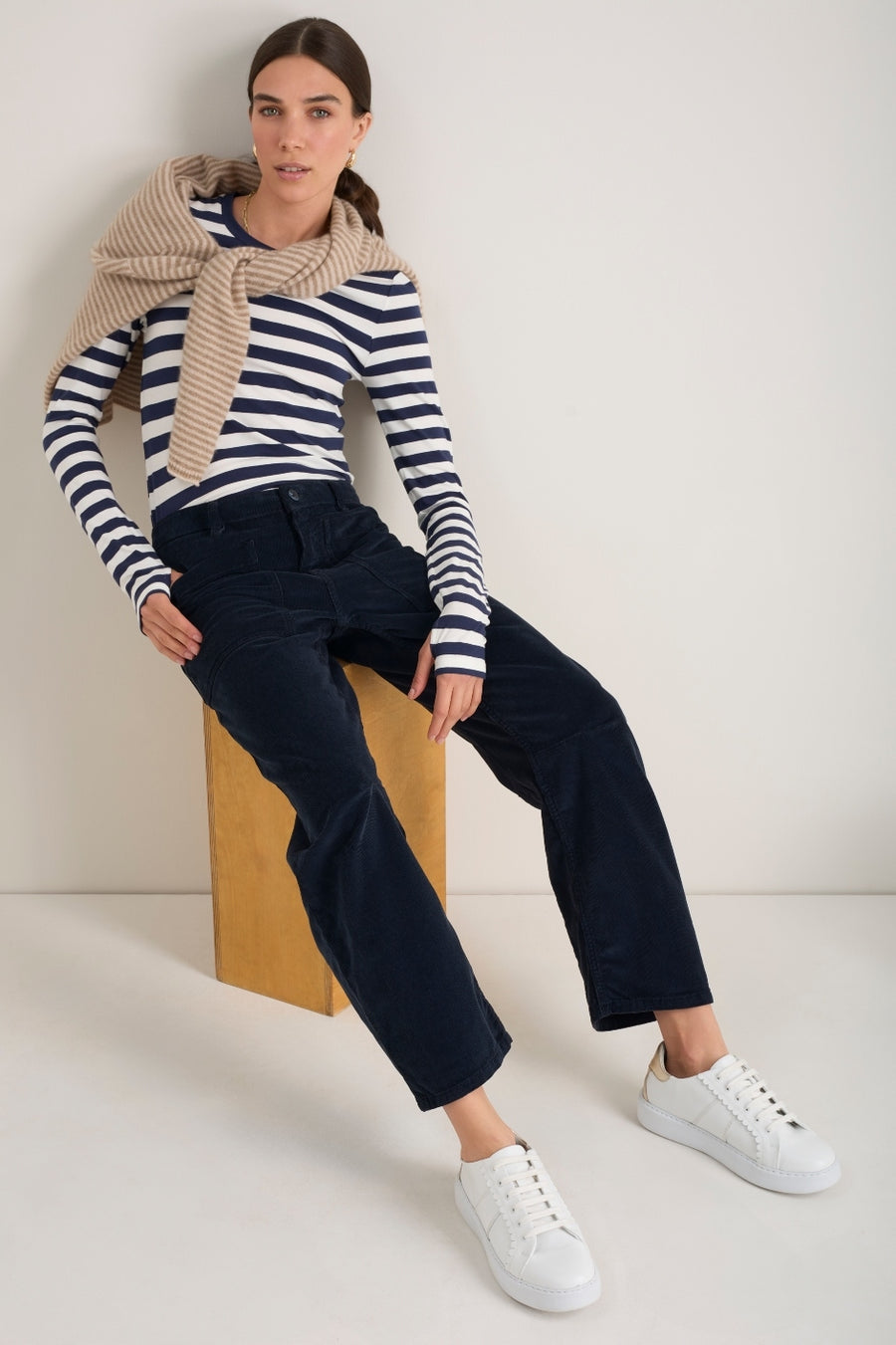 Paloma Horseshoe Pin Cord Trouser - Midnight