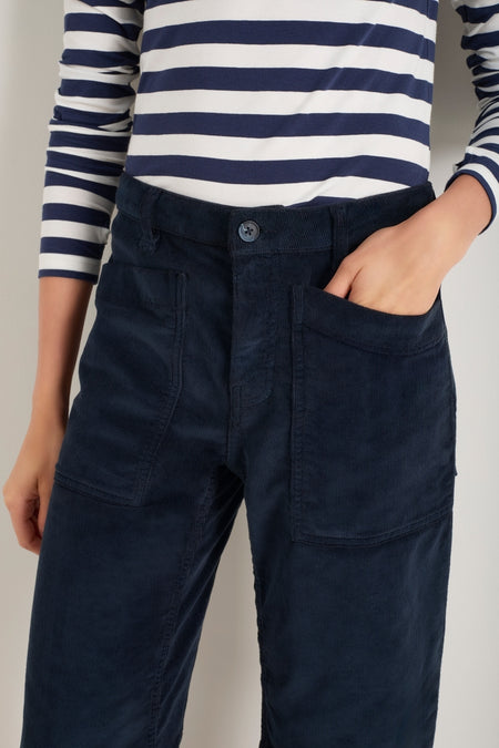 Paloma Horseshoe Pin Cord Trouser - Midnight