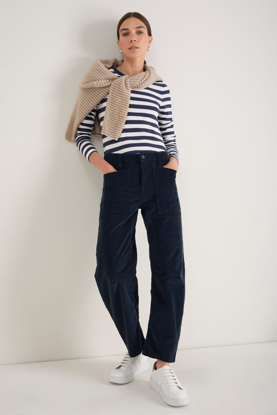 Paloma Horseshoe Pin Cord Trouser - Midnight – WYSE London