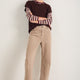 Paloma Horseshoe Pin Cord Trouser - Mink