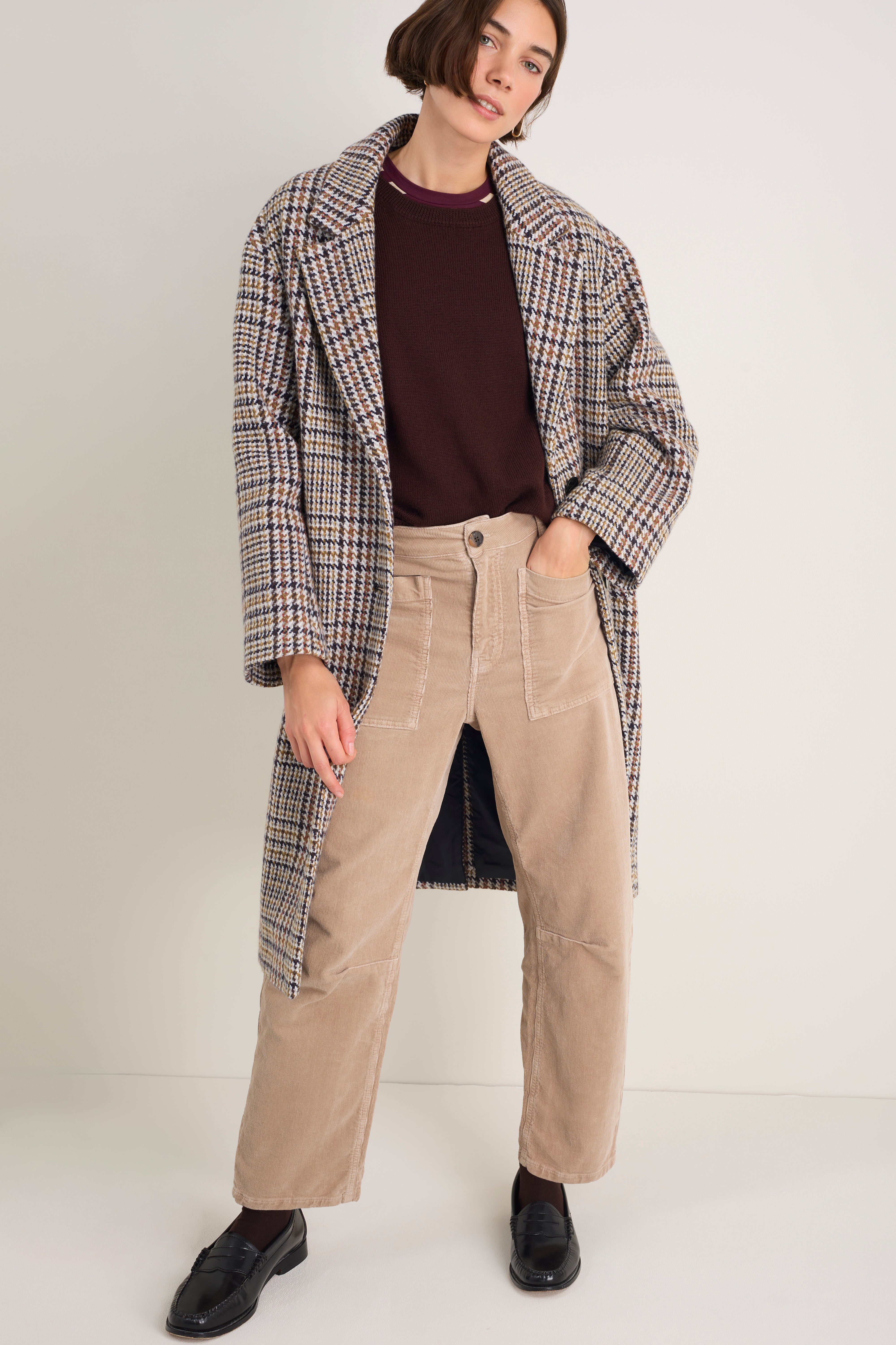 Paloma Horseshoe Pin Cord Trouser - Mink