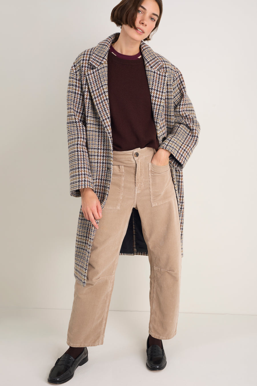 Paloma Horseshoe Pin Cord Trouser - Mink