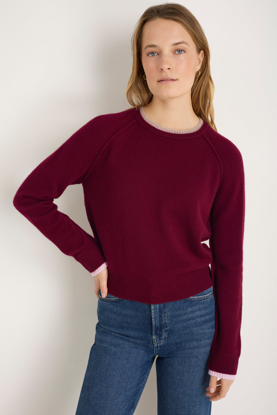Pandora Jumper - Merlot/Oat/Blossom Pink
