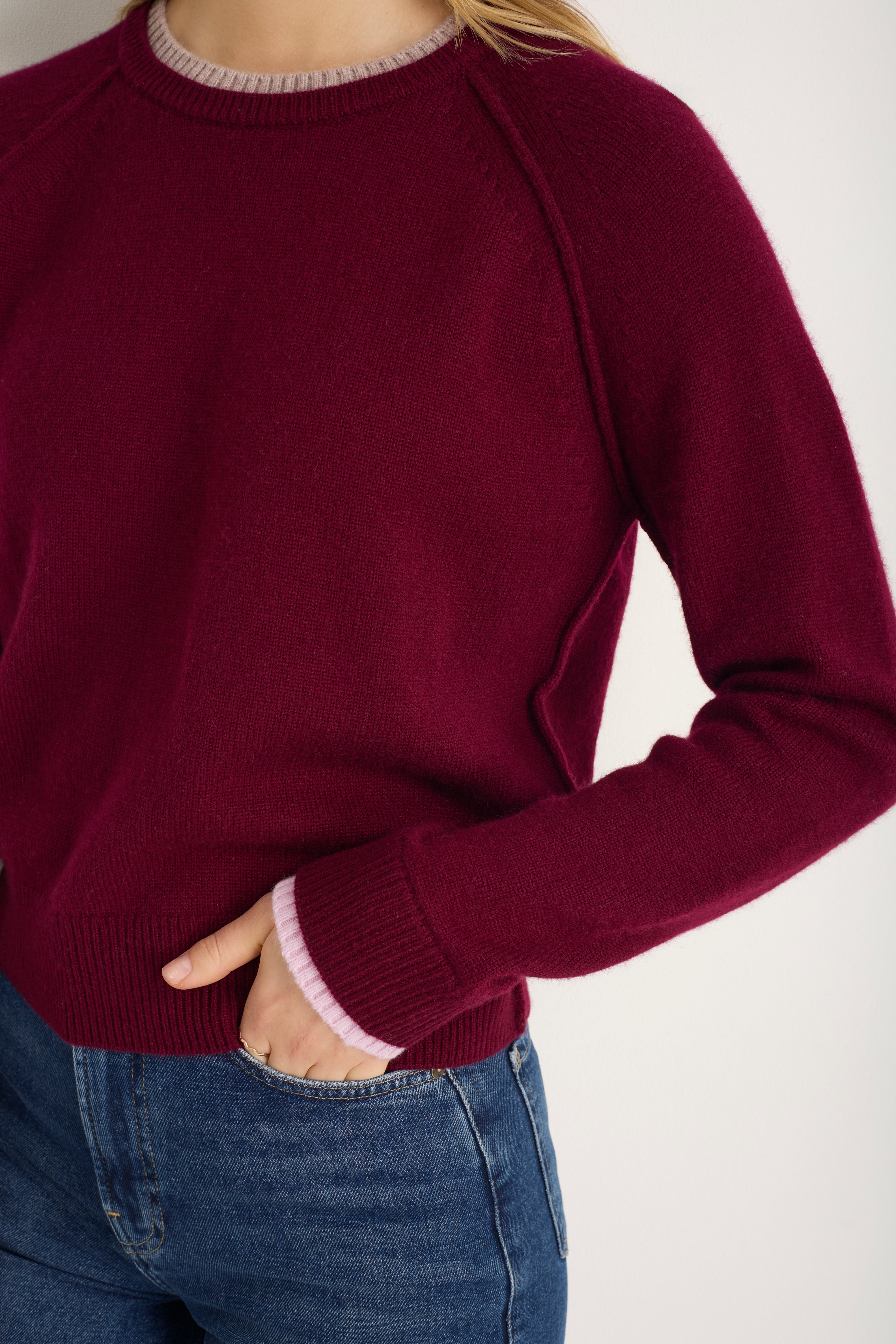 Pandora Jumper - Merlot/Oat/Blossom Pink