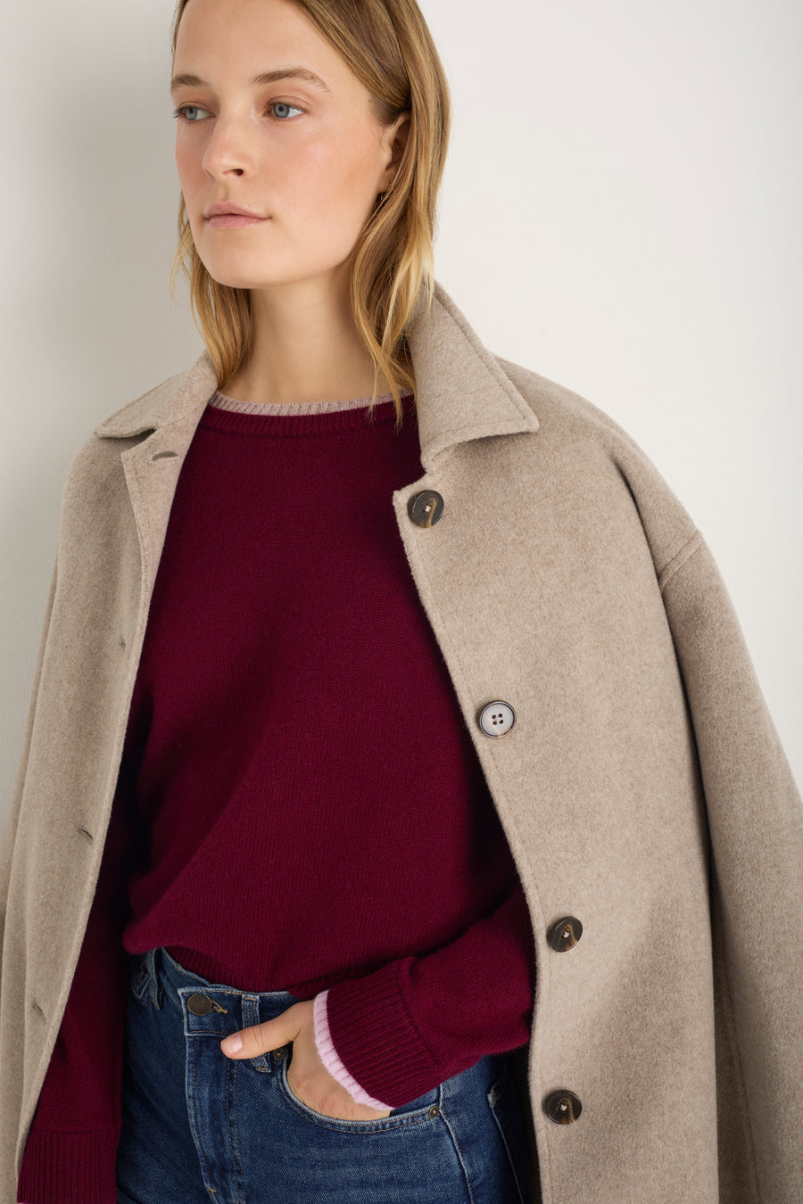 Pandora Jumper - Merlot/Oat/Blossom Pink