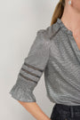 Parker Metallic Blouse - Pewter