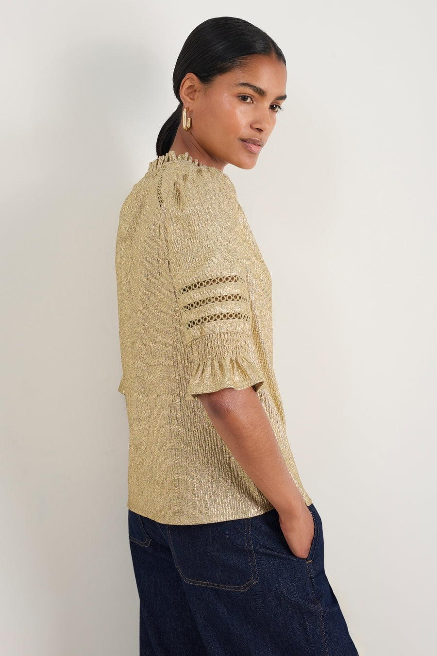 Parker Metallic Blouse - Gold