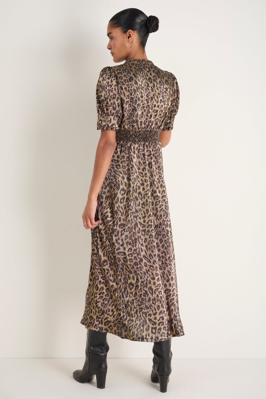 Paulina Dress - Leopard Metallic