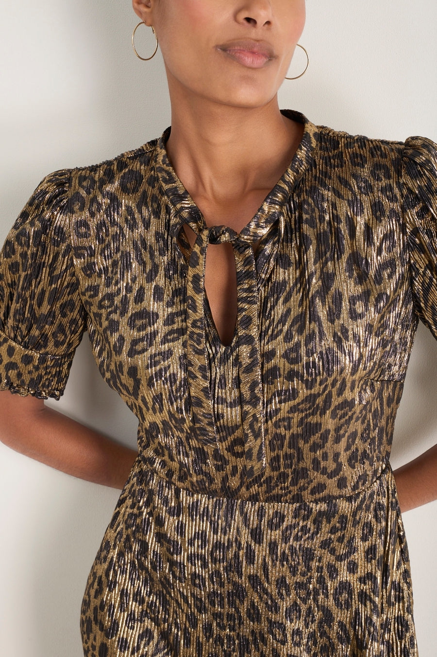 Paulina Dress - Leopard Metallic