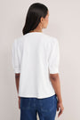 Paulina Jersey Tie Neck T-Shirt - White