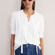 Paulina Jersey Tie Neck T-Shirt - White