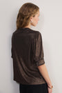 Paulina Metallic Top - Cocoa