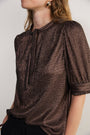 Paulina Metallic Top - Cocoa