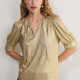 Paulina Metallic Top - Gold
