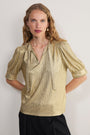 Paulina Metallic Top - Gold