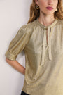 Paulina Metallic Top - Gold