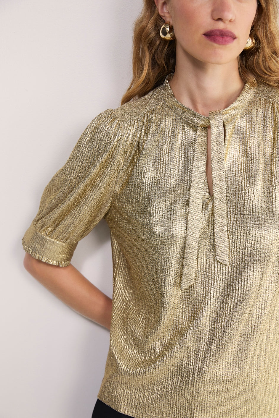 Paulina Metallic Top - Gold