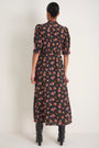 Paulina Silk Dress - Black Spaced Floral