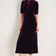 Paulina Silk Velvet Dress - Deep Fig