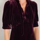 Paulina Silk Velvet Dress - Deep Fig