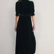 Paulina Silk Velvet Dress - Forest Green