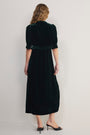 Paulina Silk Velvet Dress - Forest Green