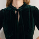 Paulina Silk Velvet Dress - Forest Green