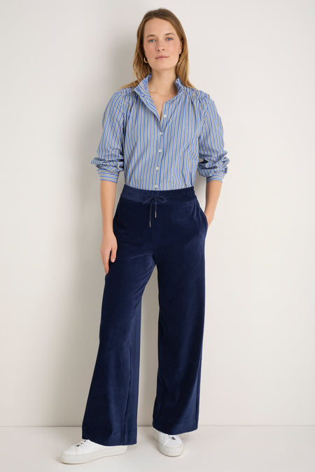 Penny Cord Velour Trouser - Midnight
