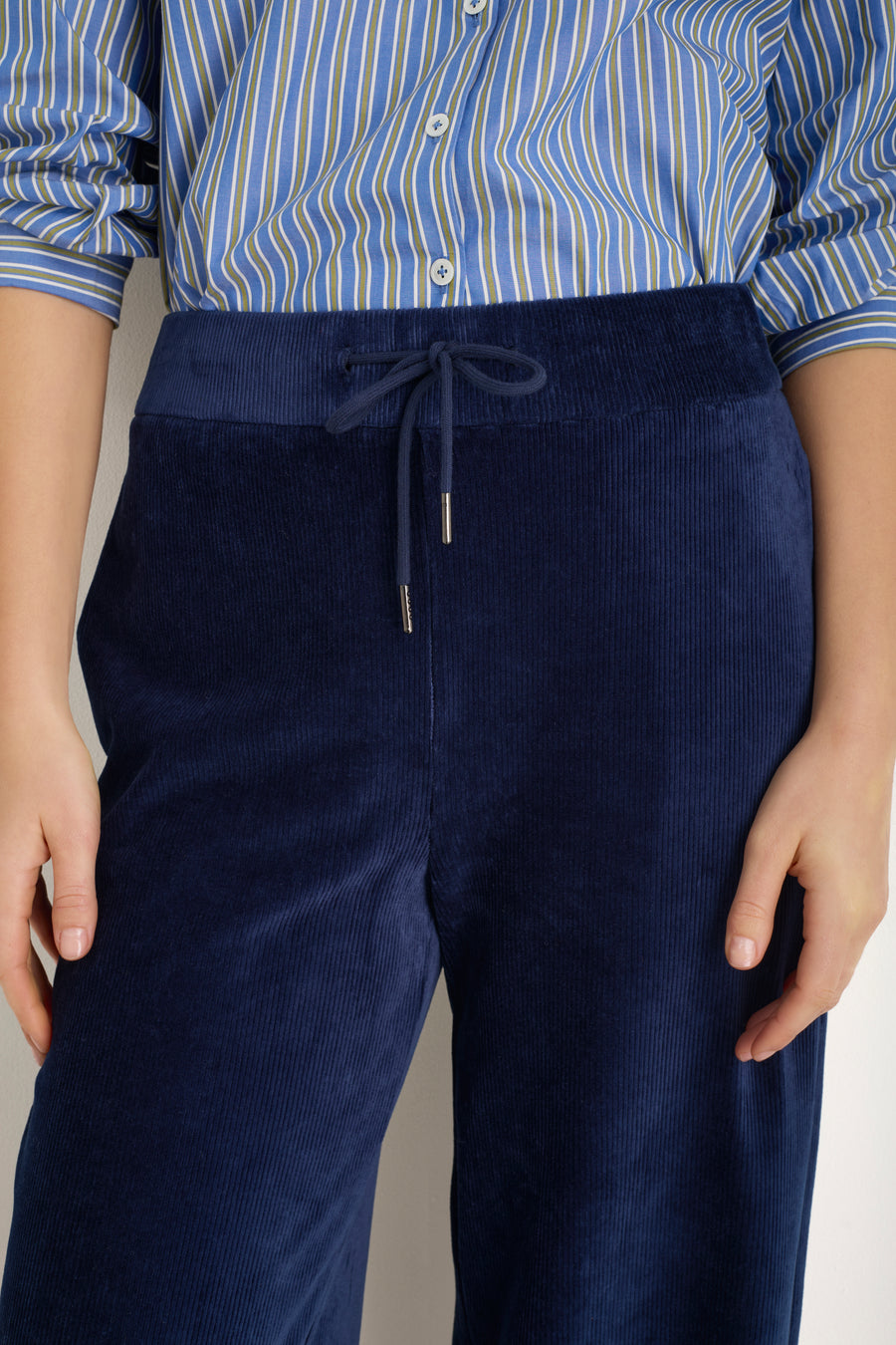 Penny Cord Velour Trouser - Midnight