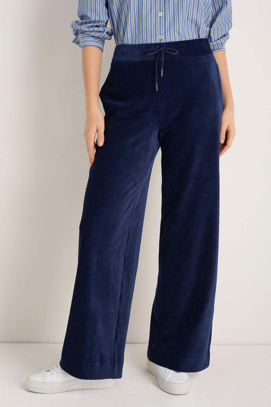 Penny Cord Velour Trouser - Midnight
