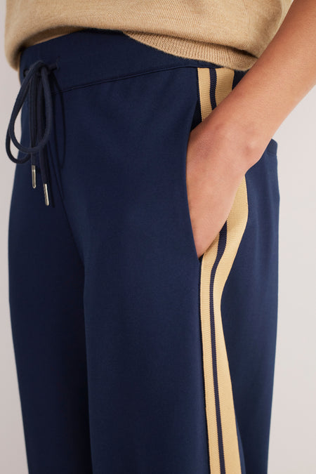Penny Ponte Palazzo Trouser - Midnight/Sand