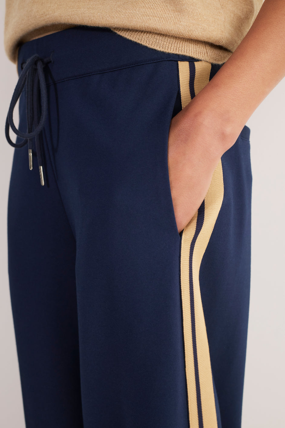 Penny Ponte Palazzo Trouser - Midnight/Sand