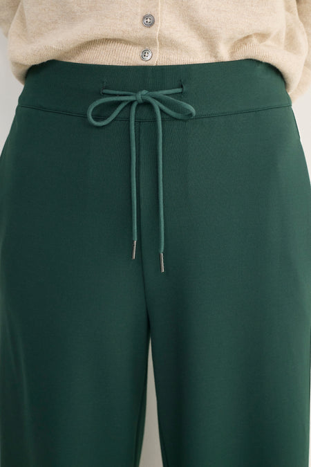 Penny Ponte Trouser - Forest Green/Ivory